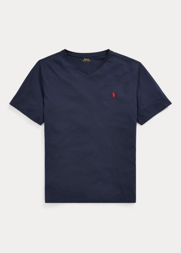 Men's Polo Ralph Lauren Classic Fit V-Neck T Shirts | 217638GOJ